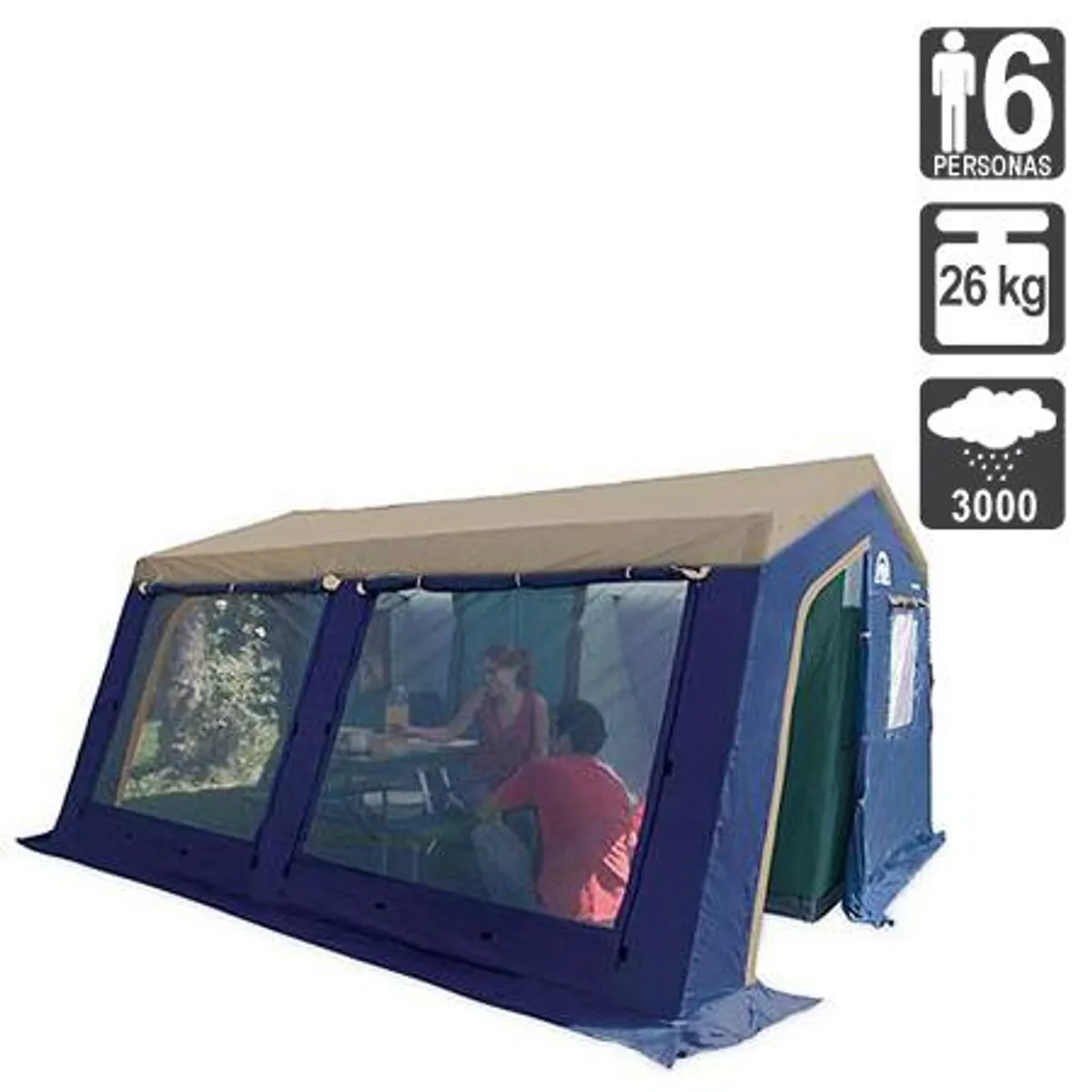DOITE - Carpa Camping Alta Vista 6 Personas Azul