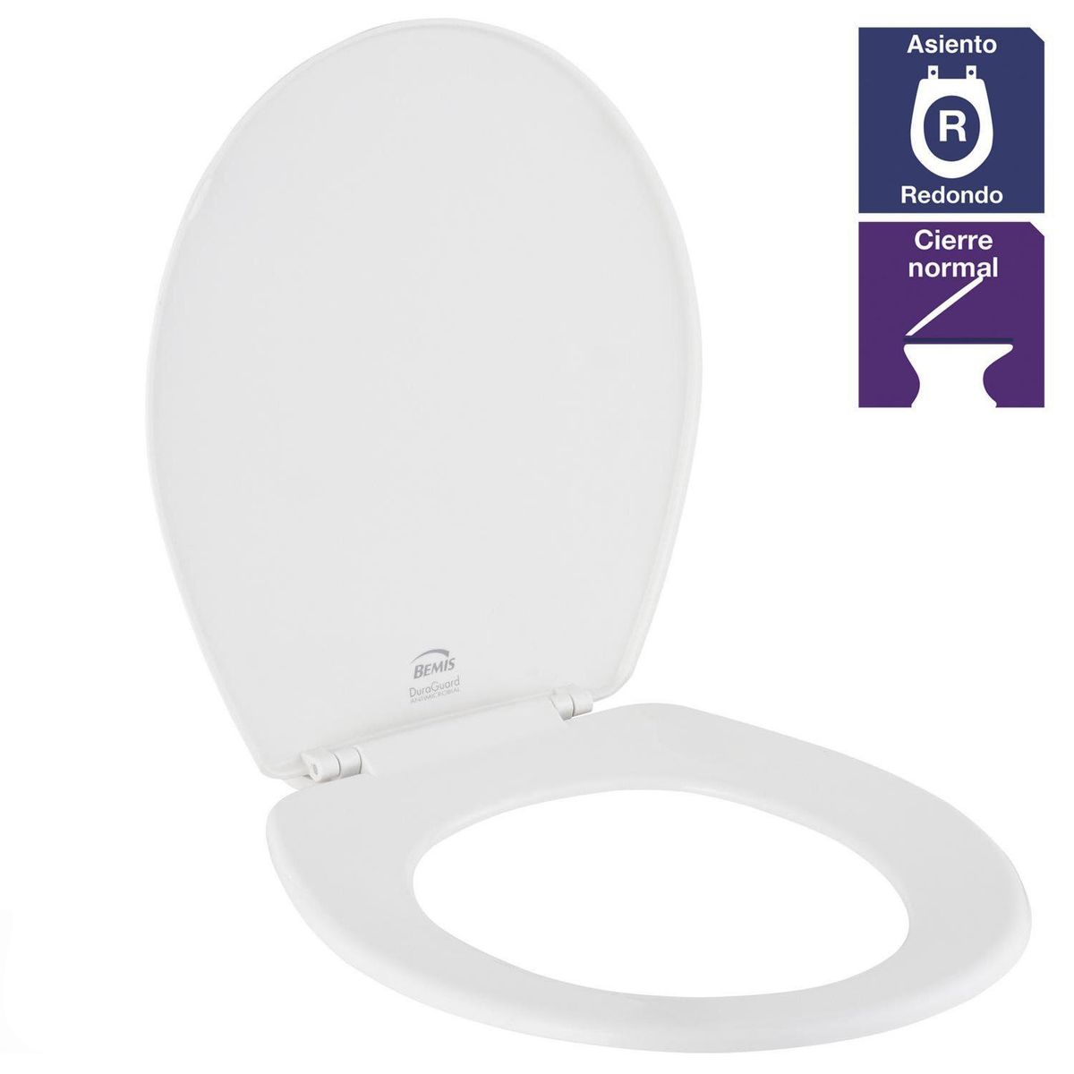 Asiento WC redondo plástico blanco, marca BEMIS - Foto Principal