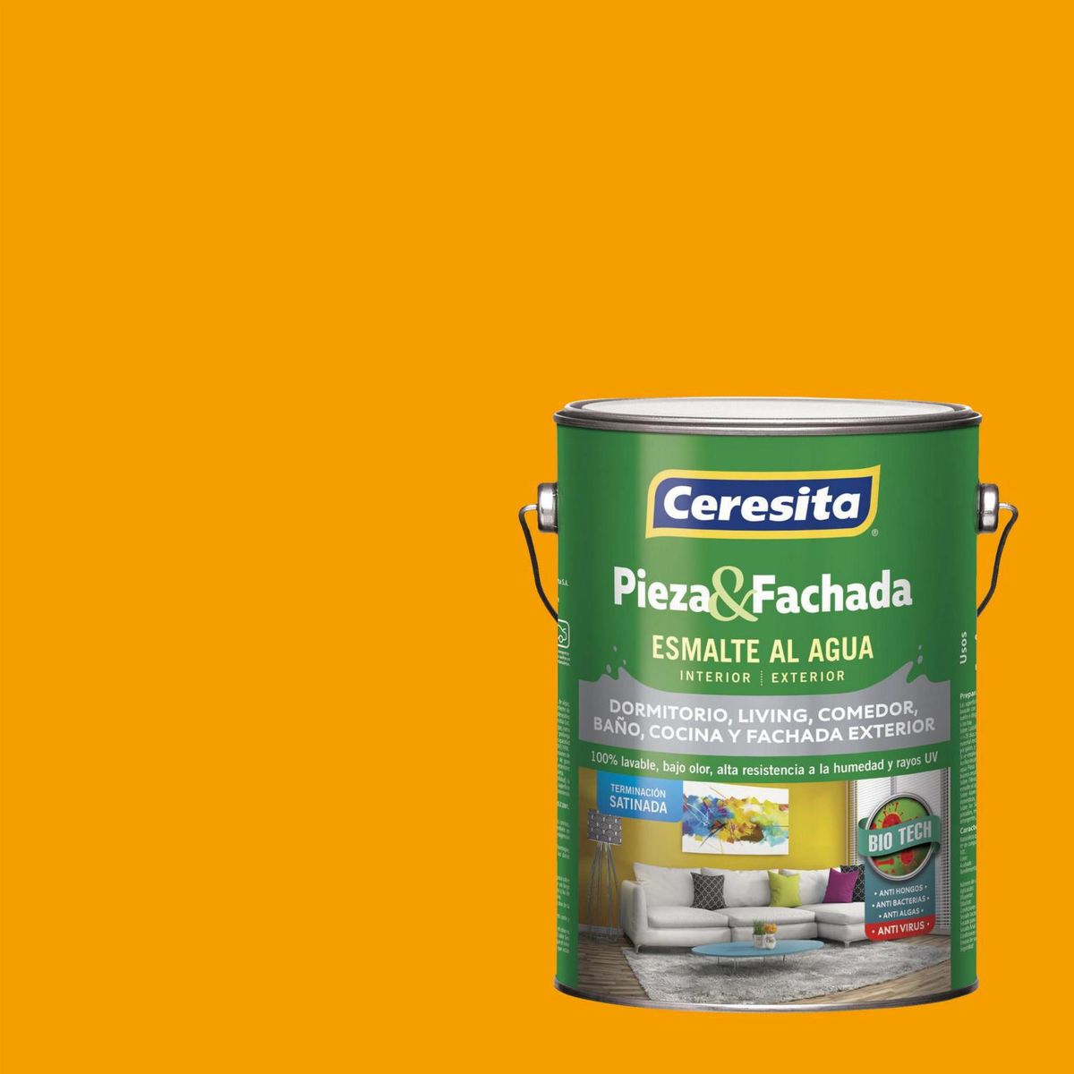 CERESITA - Esmalte al Agua 1 galón(es) Satinado Naranjo Damasco