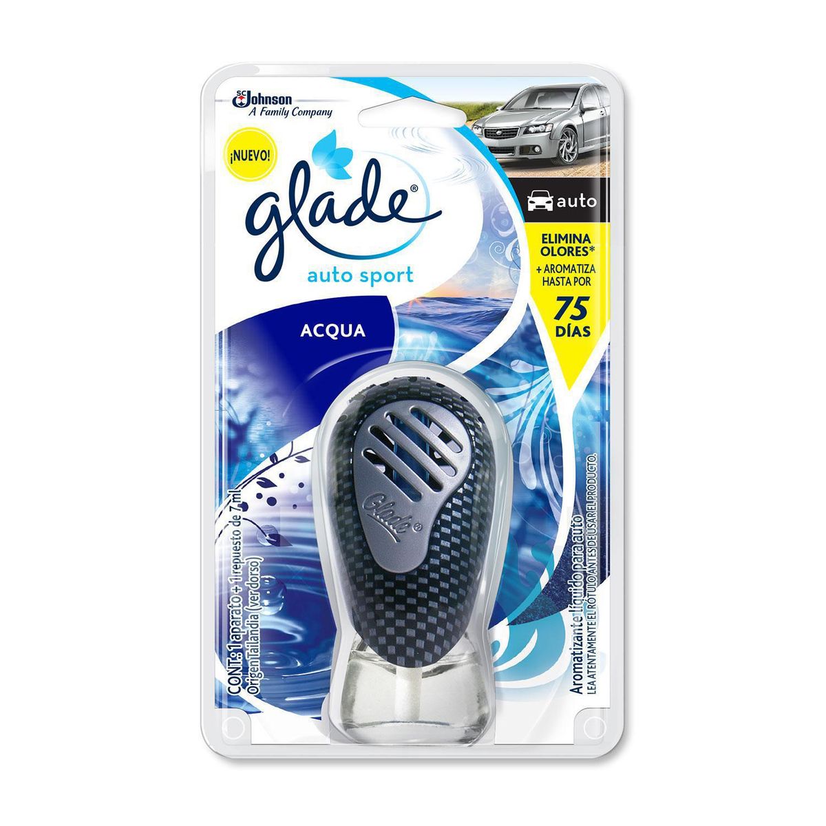 GLADE - Aromatizante para Auto Glade Acqua 7 ml