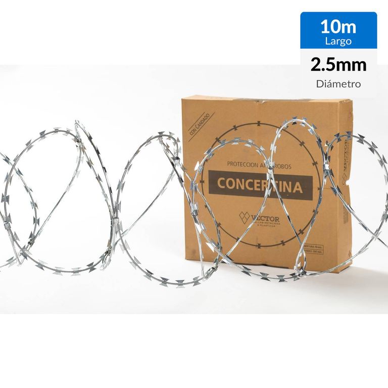 Concertina rollo 300 mm 10 m largo con triple candado