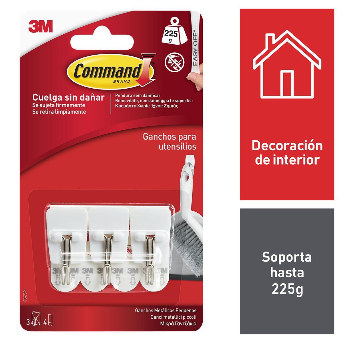 COMMAND - Ganchos para Utensilios Blanco 3 unidades