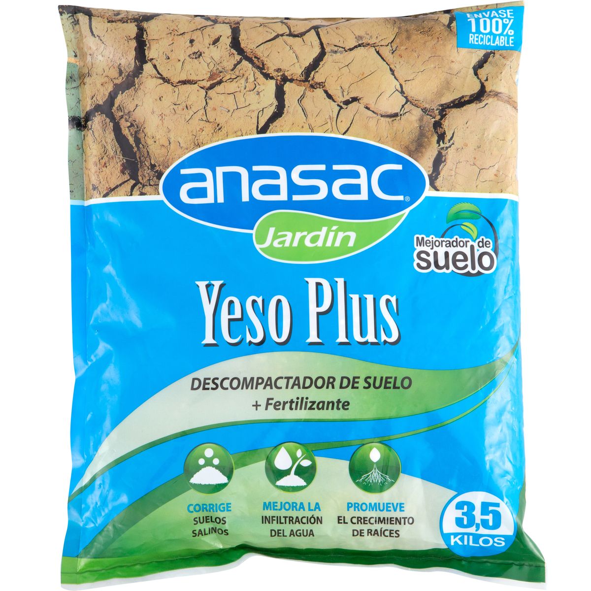 ANASAC - Mejorador de Suelo Yeso Plus 3,5 kg bolsa