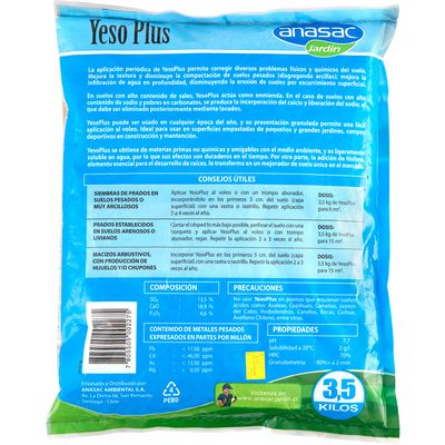 Imagen 2 del producto Mejorador de Suelo Yeso Plus 3,5 kg bolsa