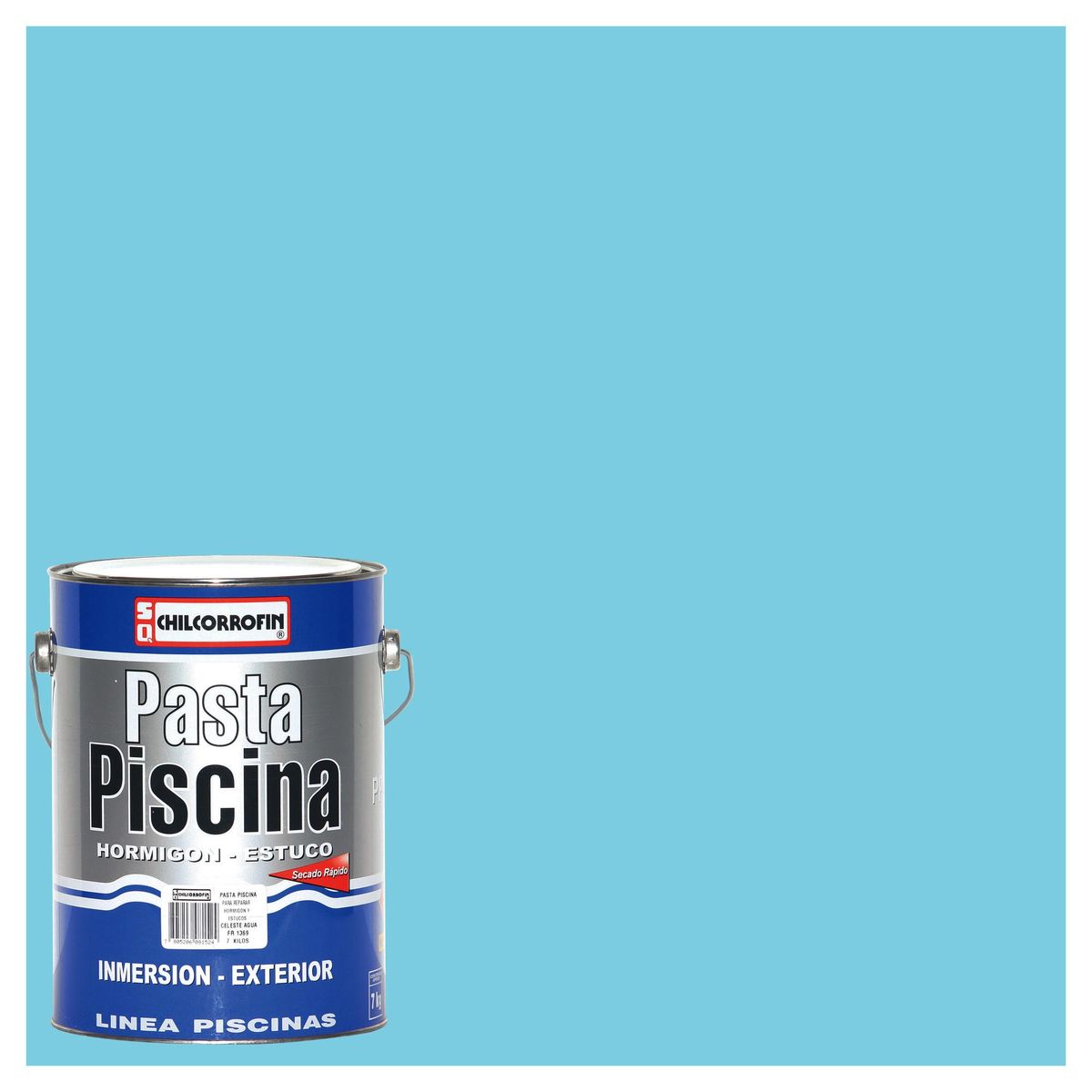 CHILCORROFIN - Pasta para Piscina PP-77 Lata 7 kg Mate Celeste Agua