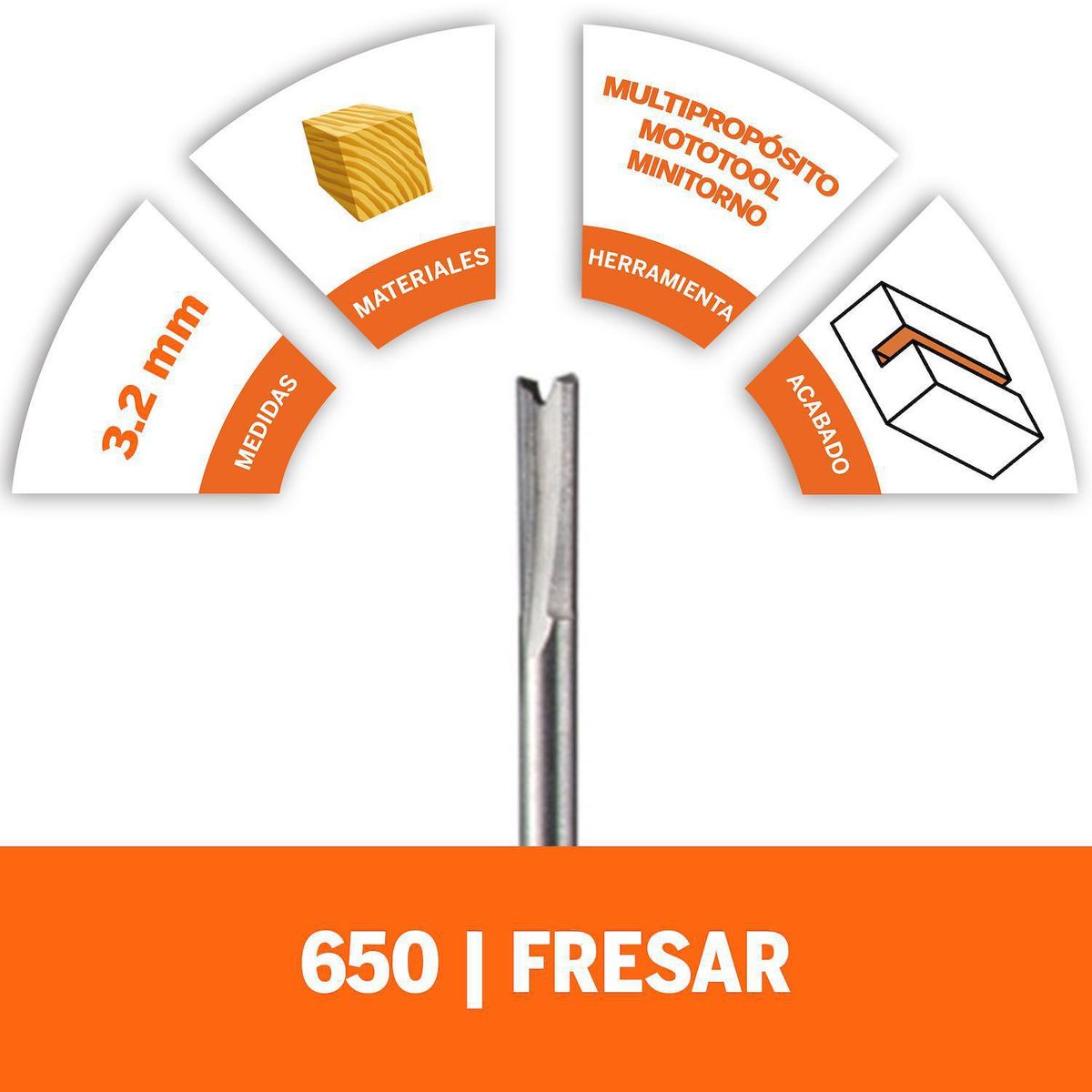 DREMEL - Fresa recta 3,2 milímetros