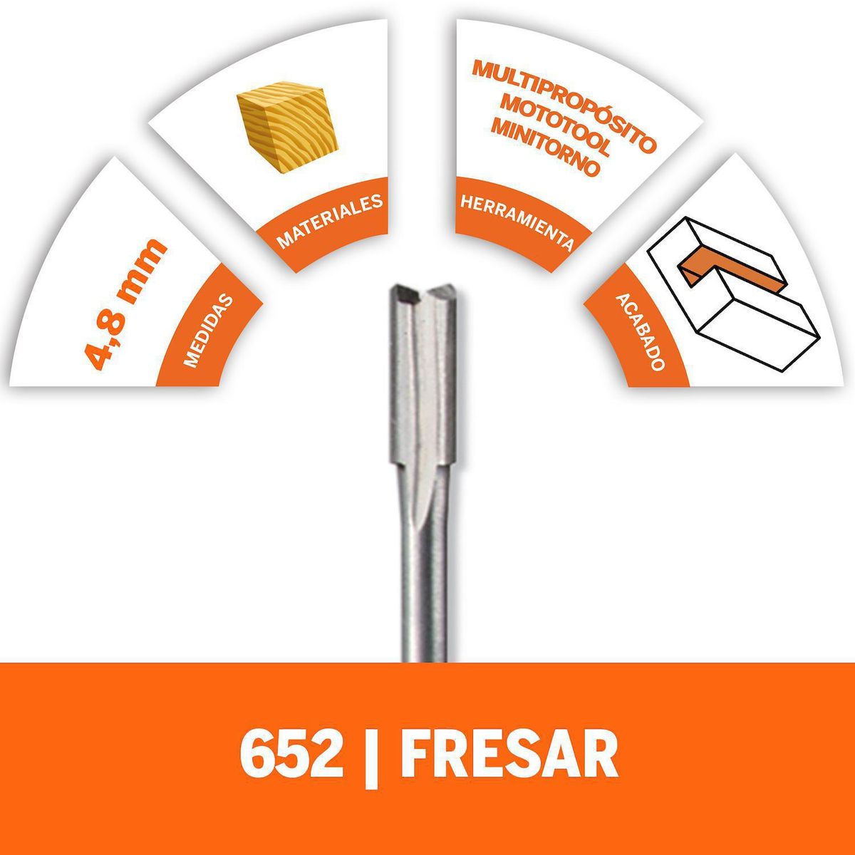 DREMEL - Fresa recta 4,8 mm