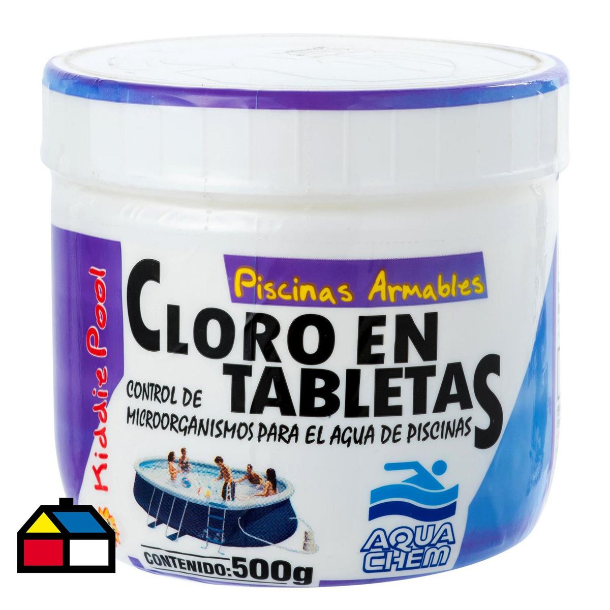 AQUACHEM - Cloro para Piscinas Tableta 0.5 kg Frasco (plástico/vidrio)
