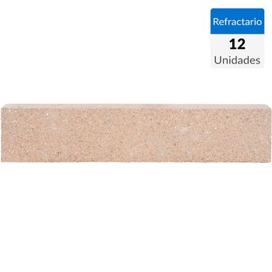 23x6.5x2.5 cm Refractario Fachada Lisa 12 unidades