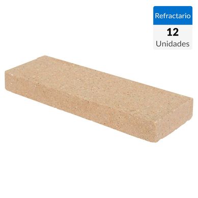 Ladrillo refractario 23x6,5x2,5 cm fachada estriada 12 unidades