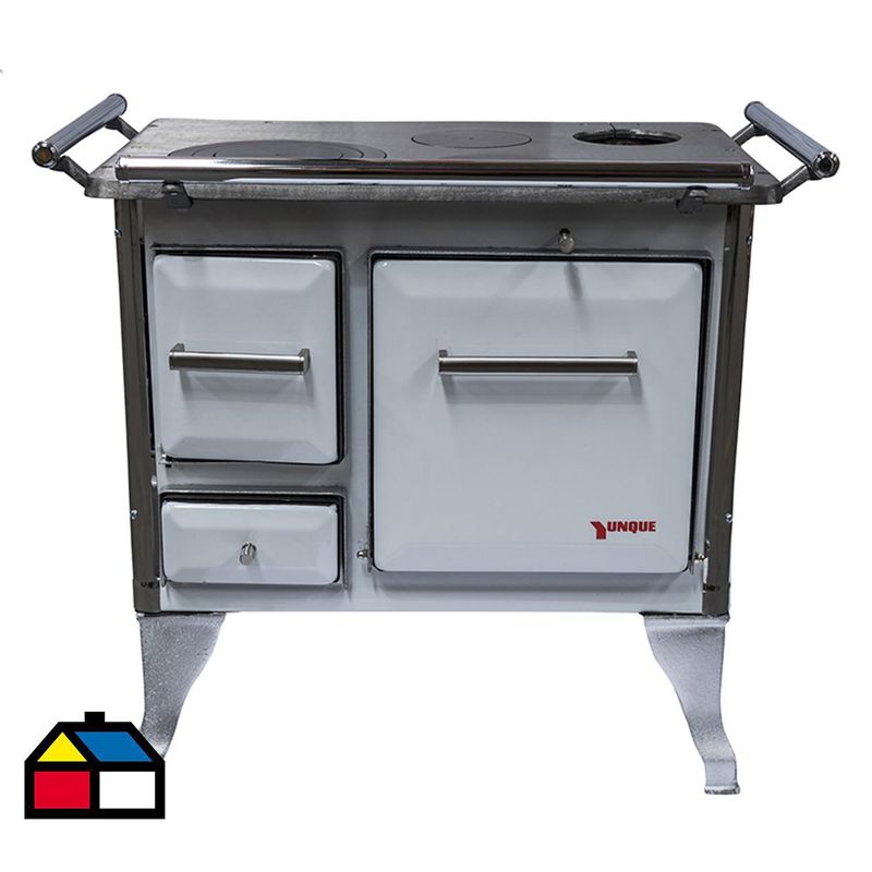 YUNQUE - Cocina a Leña 3 Platos Blanco TRAD 70X46LOZ
