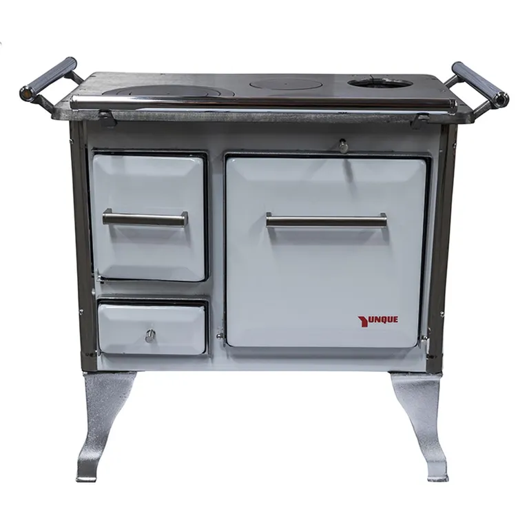 YUNQUE Cocina a Leña 70x46 cm 3 Platos Blanco Tradicional