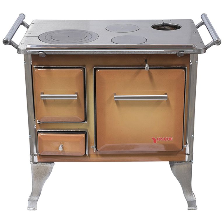 YUNQUE Cocina a Leña 70x46 cm 3 Platos Blanco Tradicional