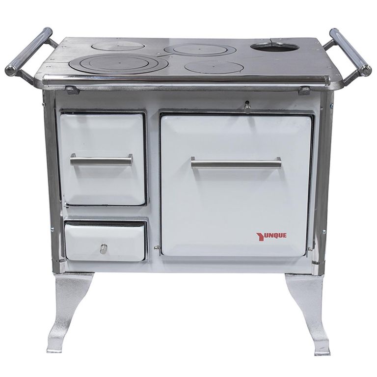 YUNQUE Cocina a Leña 72x56 cm 3 Platos Blanco Tradicional
