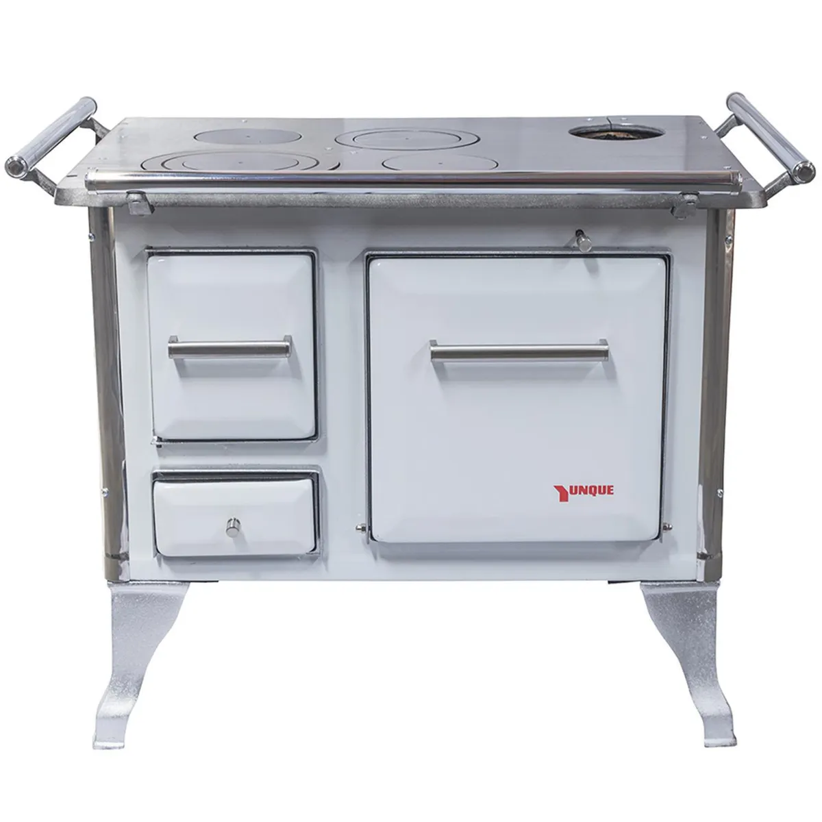 YUNQUE - Cocina a Leña 4 Platos Blanco TRAD 80X56 LO