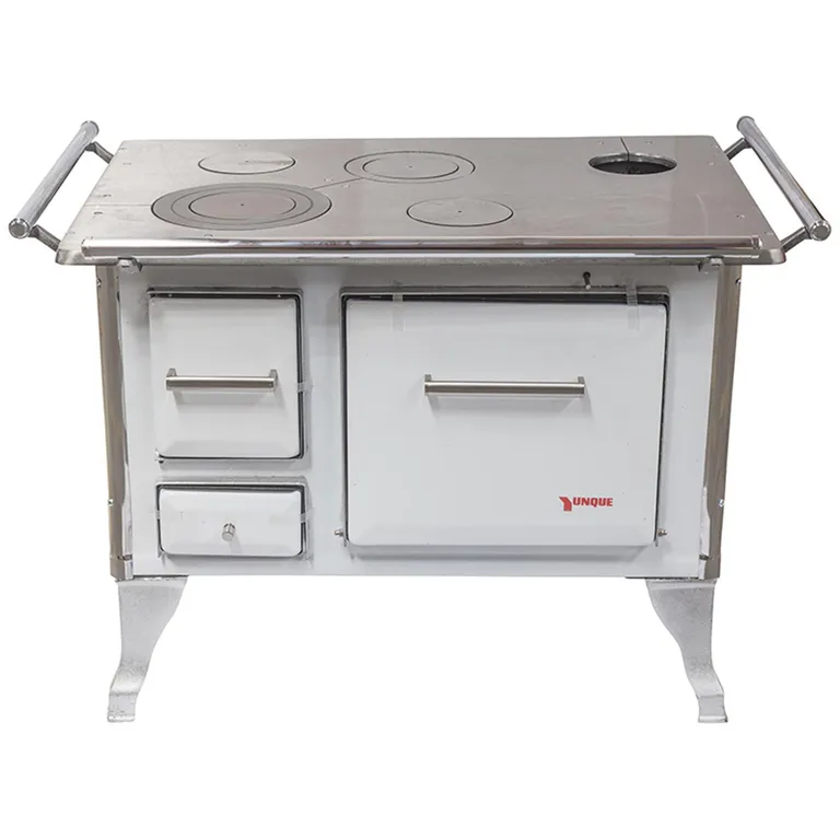 YUNQUE Cocina a Leña 90x60 cm 4 Platos Blanco Tradicional