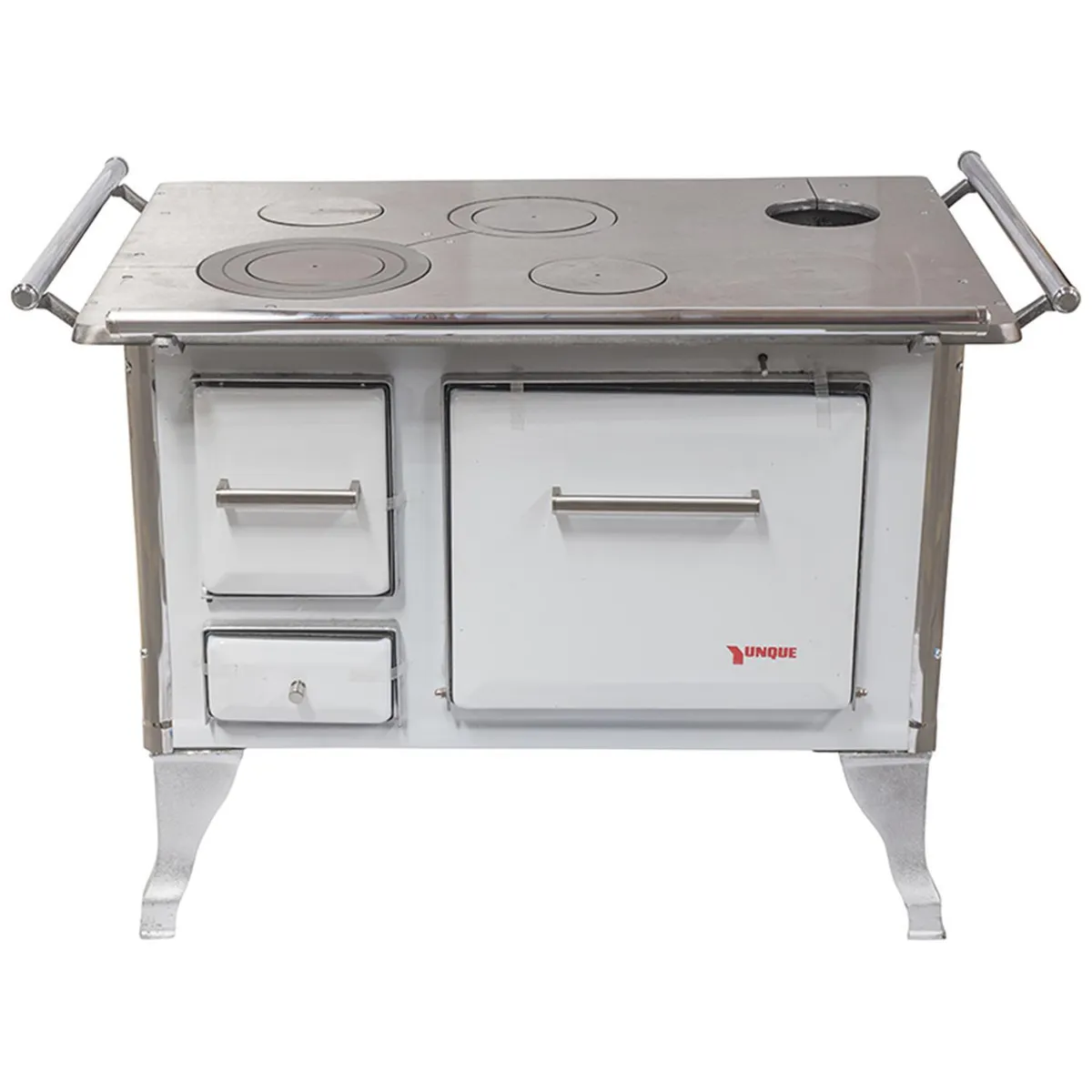 YUNQUE - Cocina a Leña 4 Platos Blanco TRAD90X60LOZA