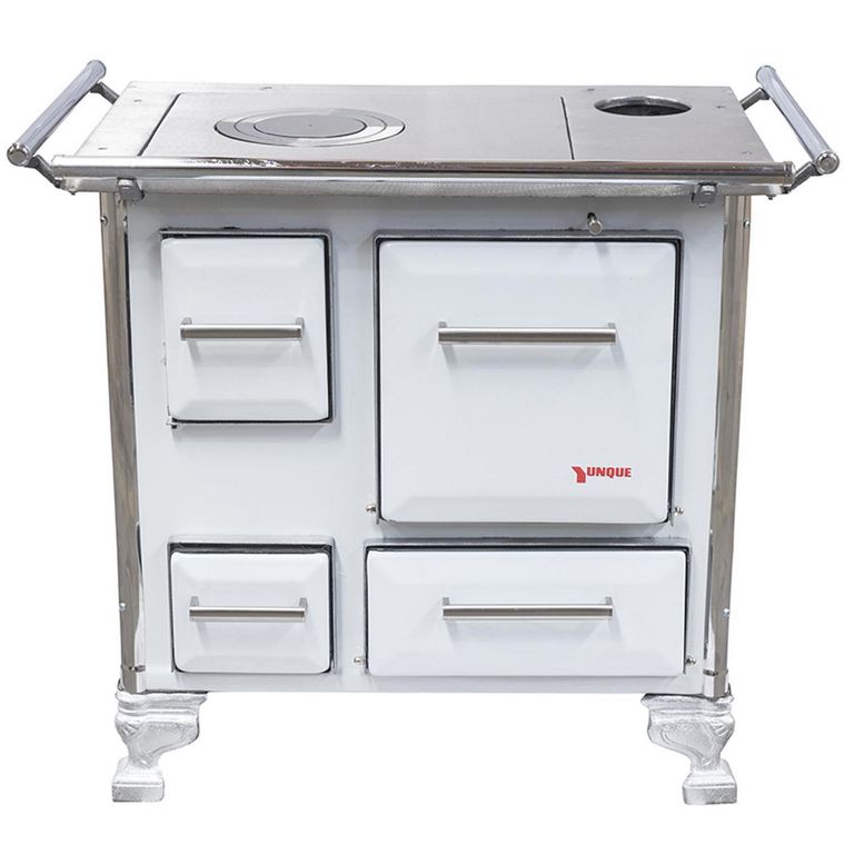 Cocina a Leña 80x56 cm 4 Platos Blanco Tradicional Mueble