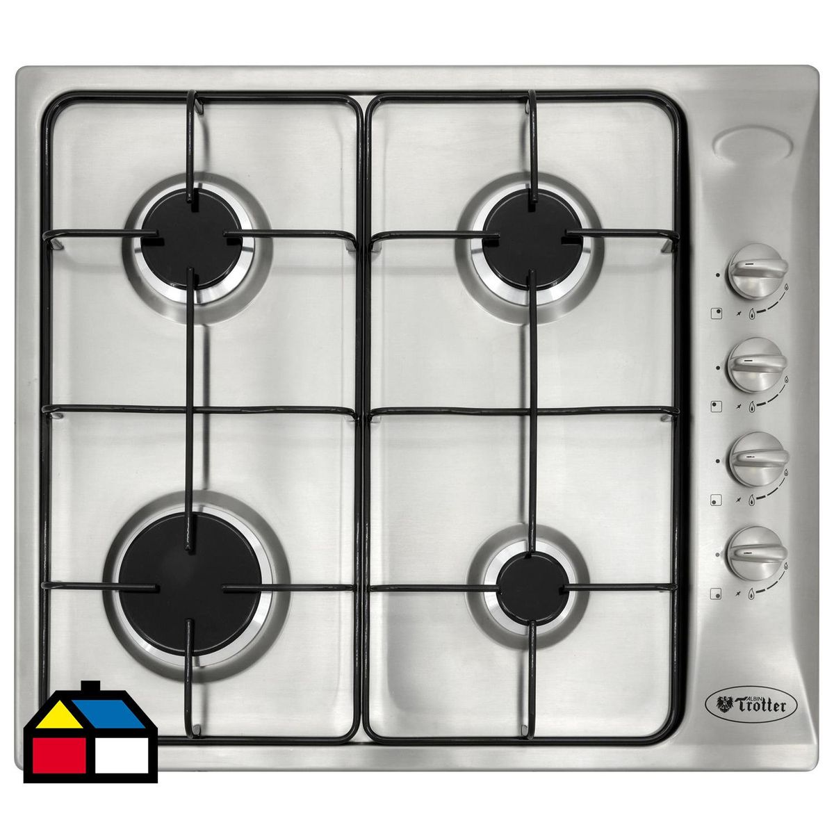 ALBIN TROTTER - Encimera Gas 4 Platos Silver AT Klassik 60