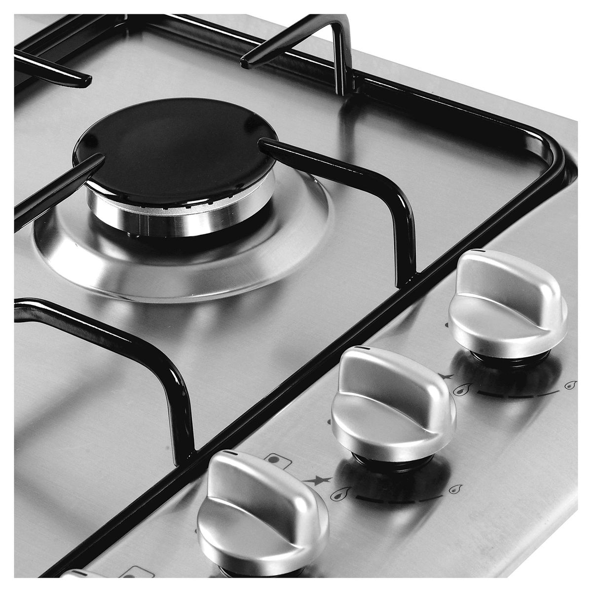 ALBIN TROTTER - Encimera Gas 4 Platos Silver AT Klassik 60