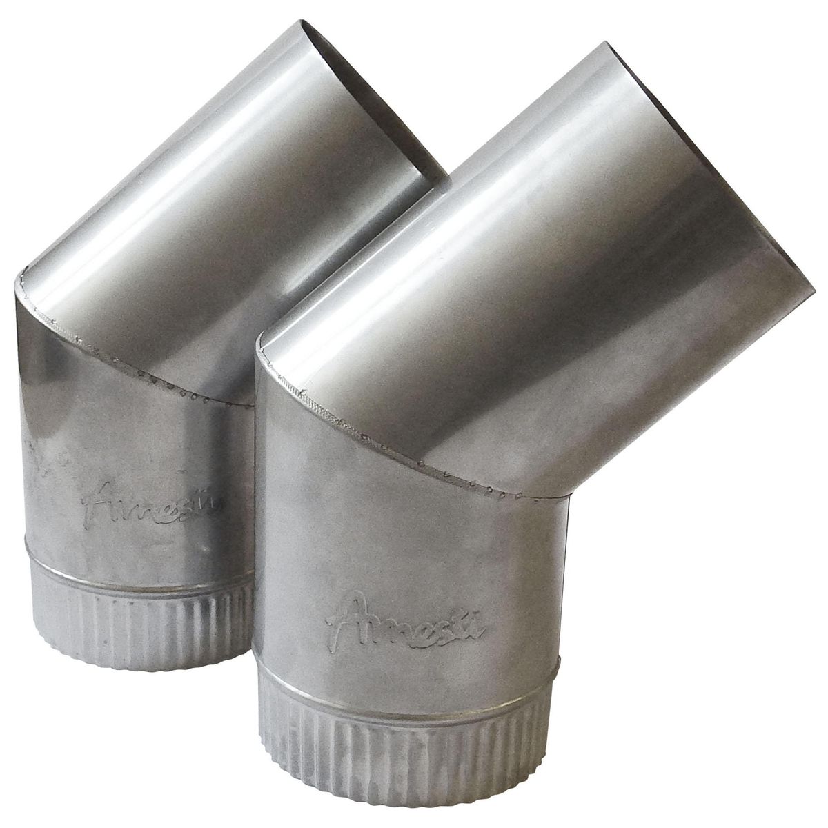 AMESTI - Juego Codos Estufa Leña 5 Pulgadas 135 Grados