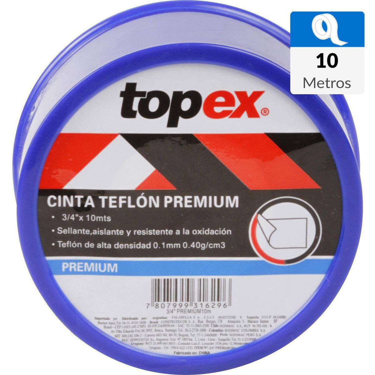 TOPEX - Teflón premium 3/4" 10 m