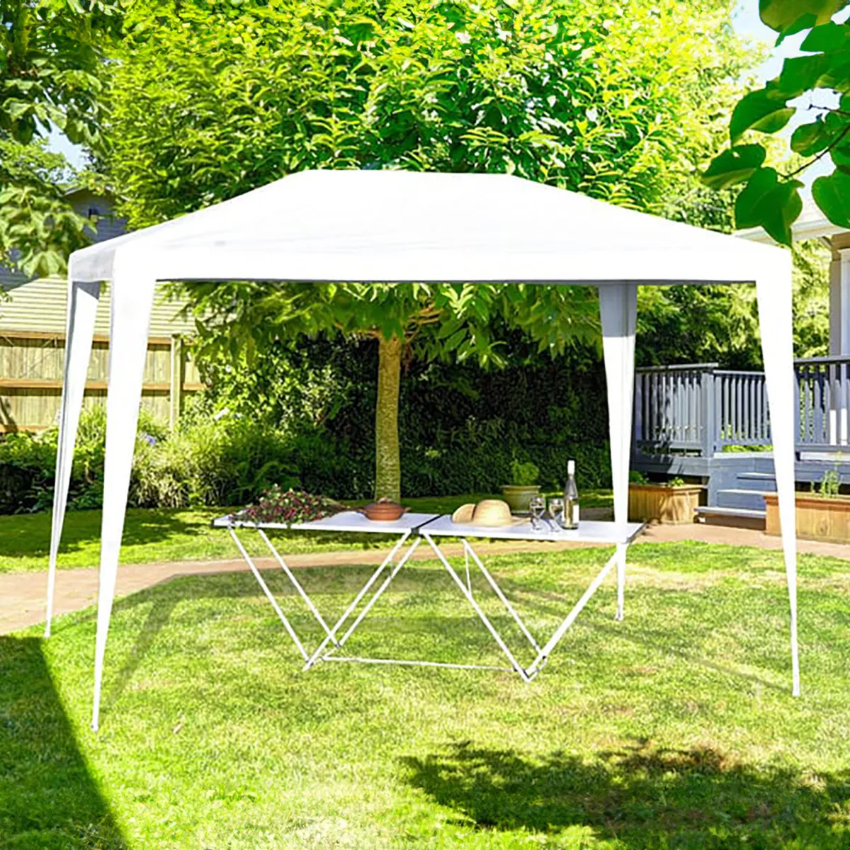 JUST HOME COLLECTION - Toldo con Base Blanco Polietileno 300x300x245 cm