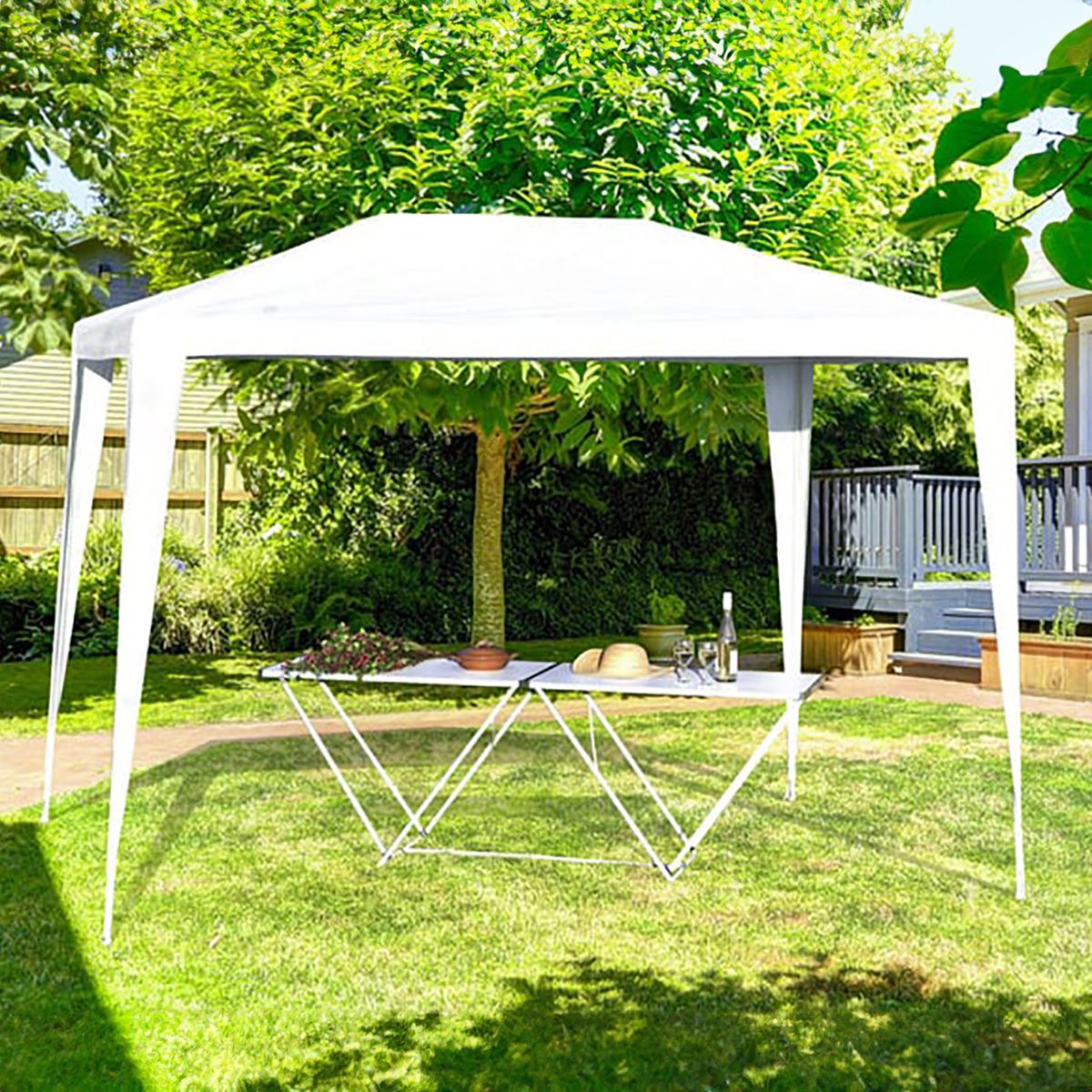 JUST HOME COLLECTION - Toldo Rectangular Blanco Polietileno 300x200x238 cm