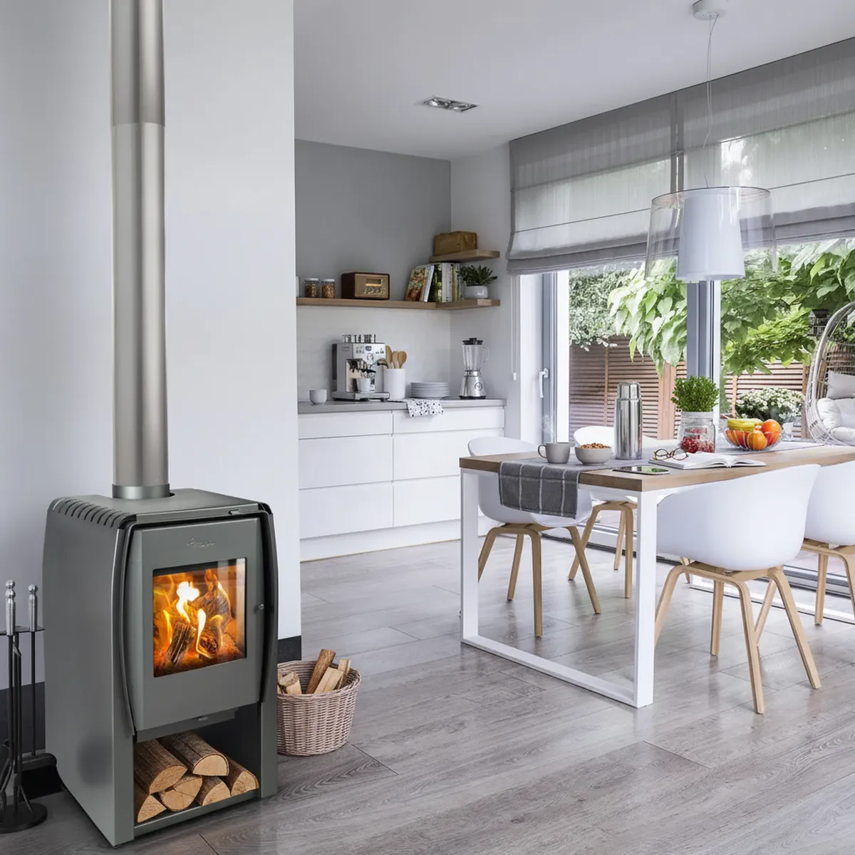 AMESTI - Estufa Leña Nordic 350 Gris Charcoal
