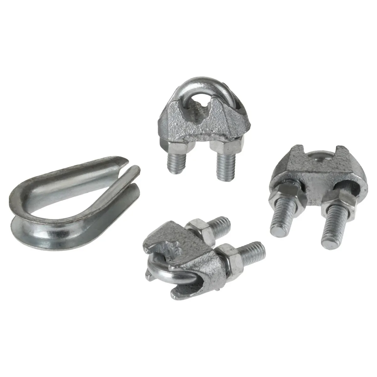 FIXSER - 3 abrazaderas y 1 guardacabo 3/16"