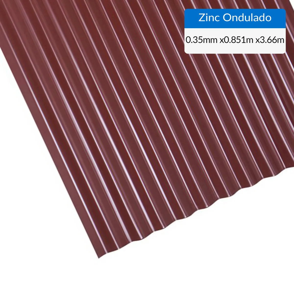 BOLKOW - Plancha Zinc Acanalada 0.35 mm 85.1x366 cm