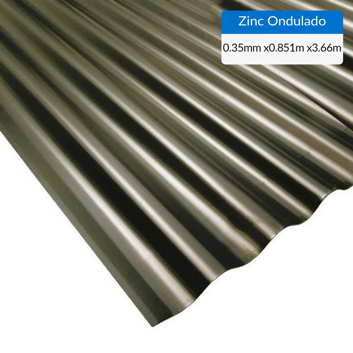 BOLKOW - Plancha Zinc Acanalada 0.35 mm 85.1x366 cm