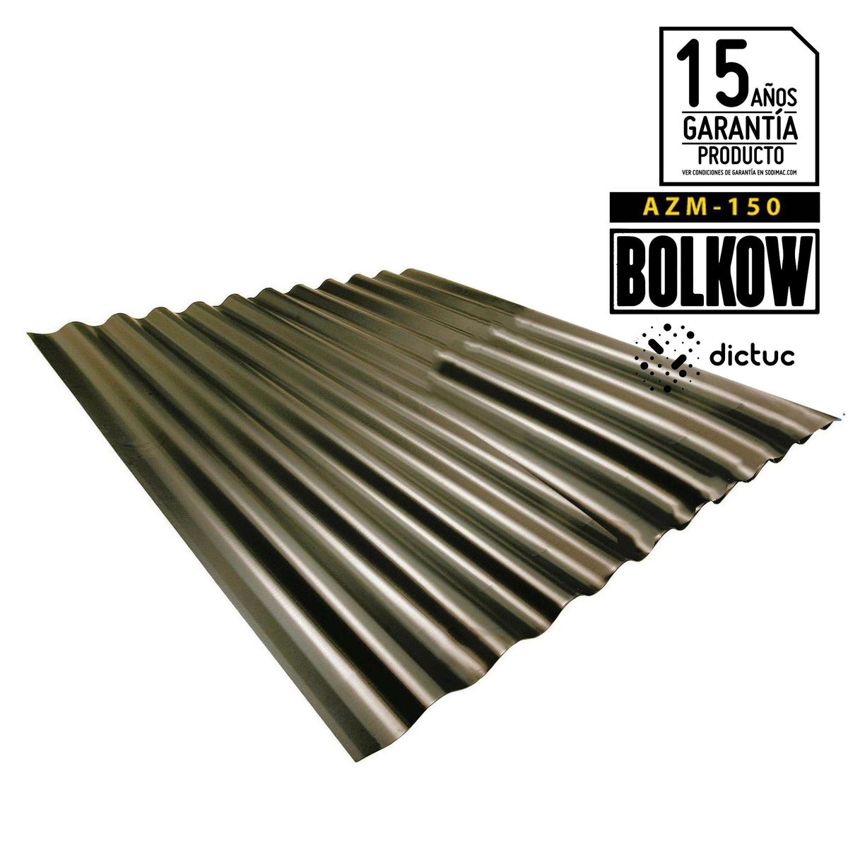BOLKOW - Plancha Zinc Acanalada 0.35 mm 85.1x366 cm