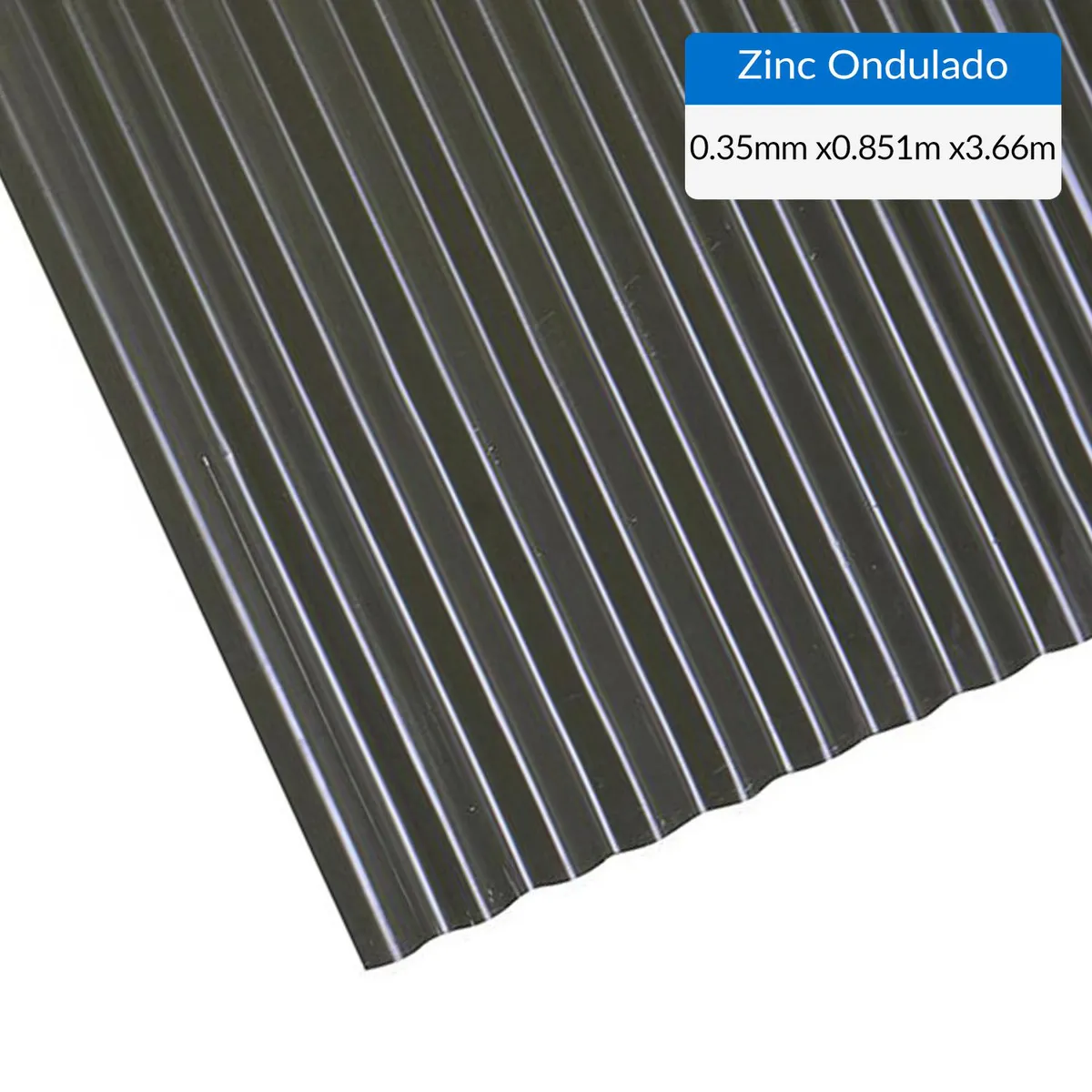 BOLKOW - Plancha Zinc Acanalada 0.35 mm 85.1x366 cm