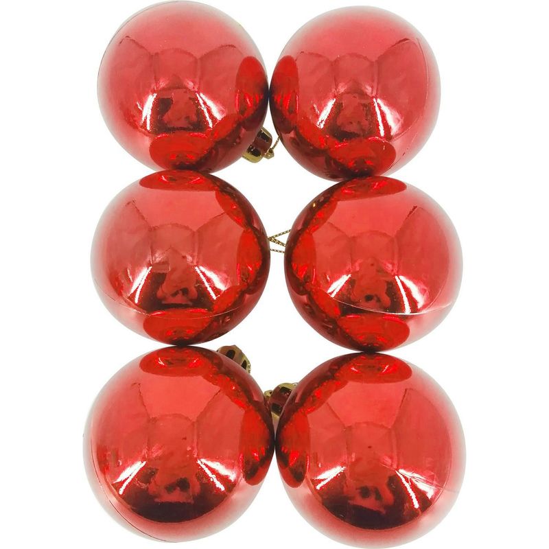 DEAR SANTA - Set 12 esferas brillantes rojo 6 cm