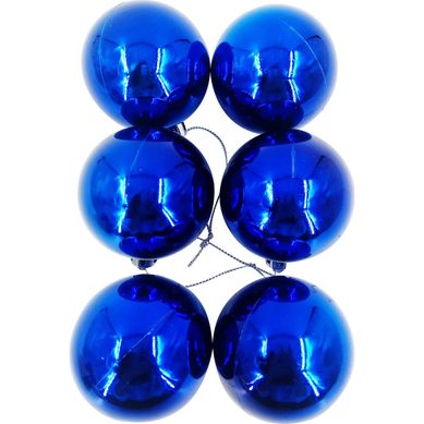 Esferas 6 cm azul brillo x12