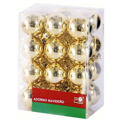 Set 24 esferas oro brillante 2 cm