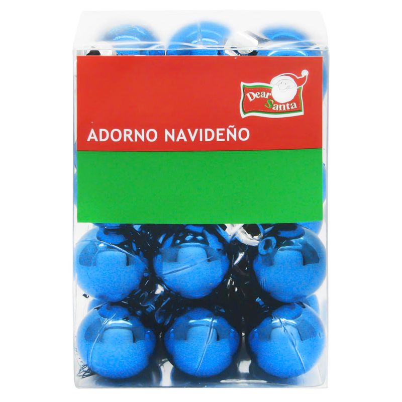 DEAR SANTA - Esferas 2 cm azul brillo x24