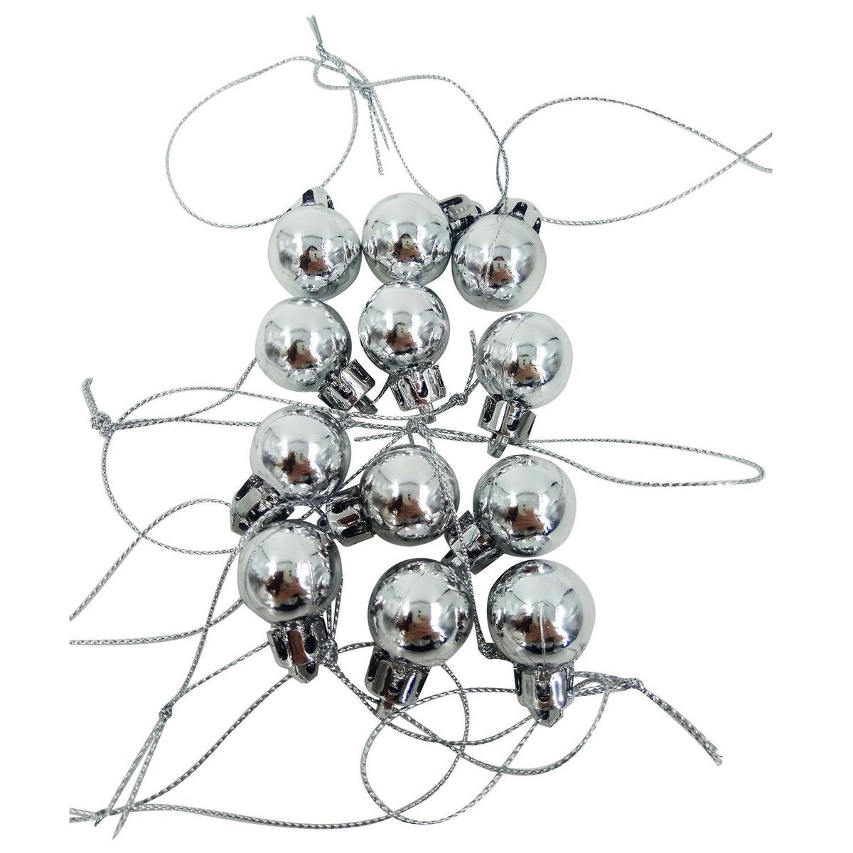 DEAR SANTA - Esferas 2 cm plata brillo x24