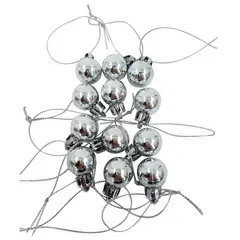DEAR SANTA - Esferas 2 cm plata brillo x24
