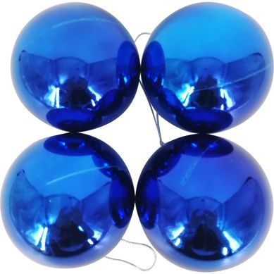 Esferas 9 cm azul brillo x4