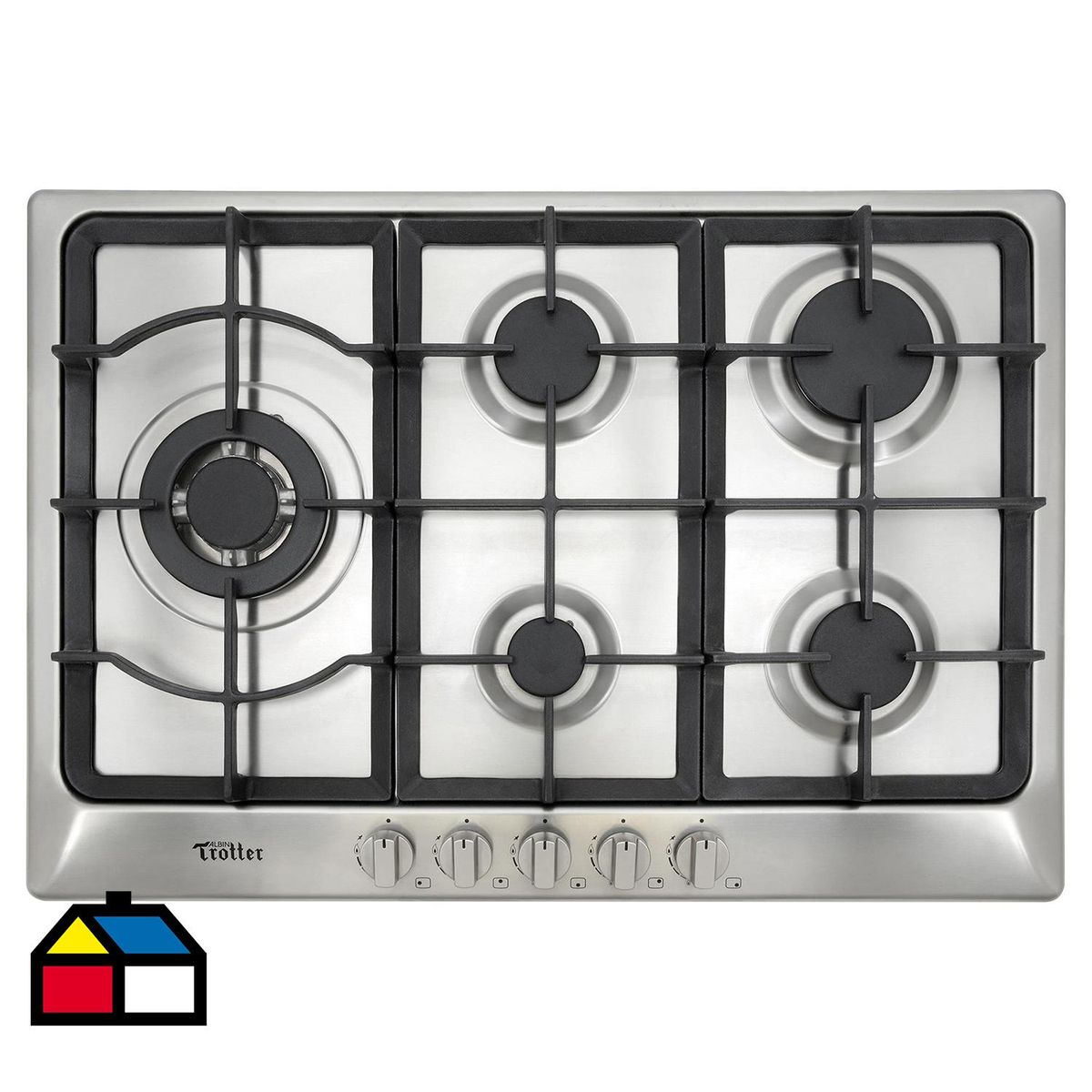 ALBIN TROTTER - Encimera Gas 5 Platos Gris Professional 75 GL