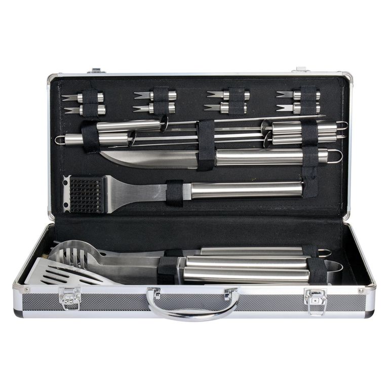Kit De Asado 18 Piezas Con Maleta Parrillera