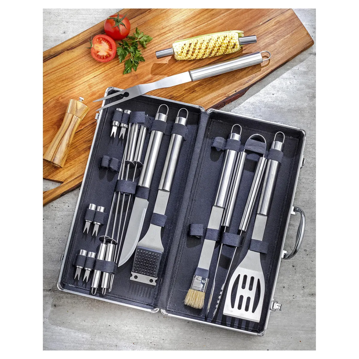 MR BEEF - Kit de herramientas para asado 18 piezas con maleta