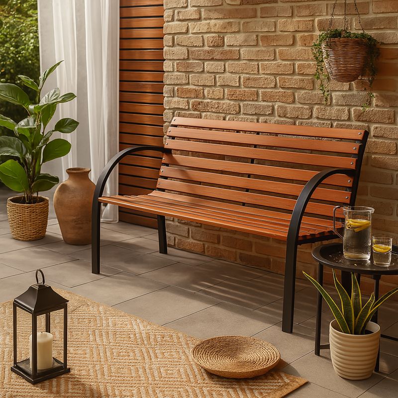 JUST HOME COLLECTION - Banco para Terraza Madera 62x47x62 cm