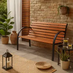 JUST HOME COLLECTION - Banco para Terraza Madera 62x47x62 cm