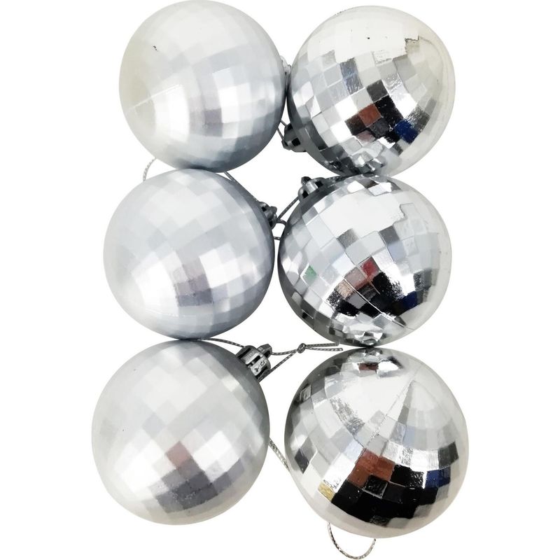 DEAR SANTA - Esferas 6 cm plata diamanate x12