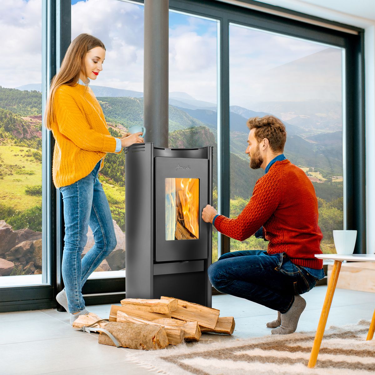 AMESTI - Estufa Leña Rondo 450 Desing 