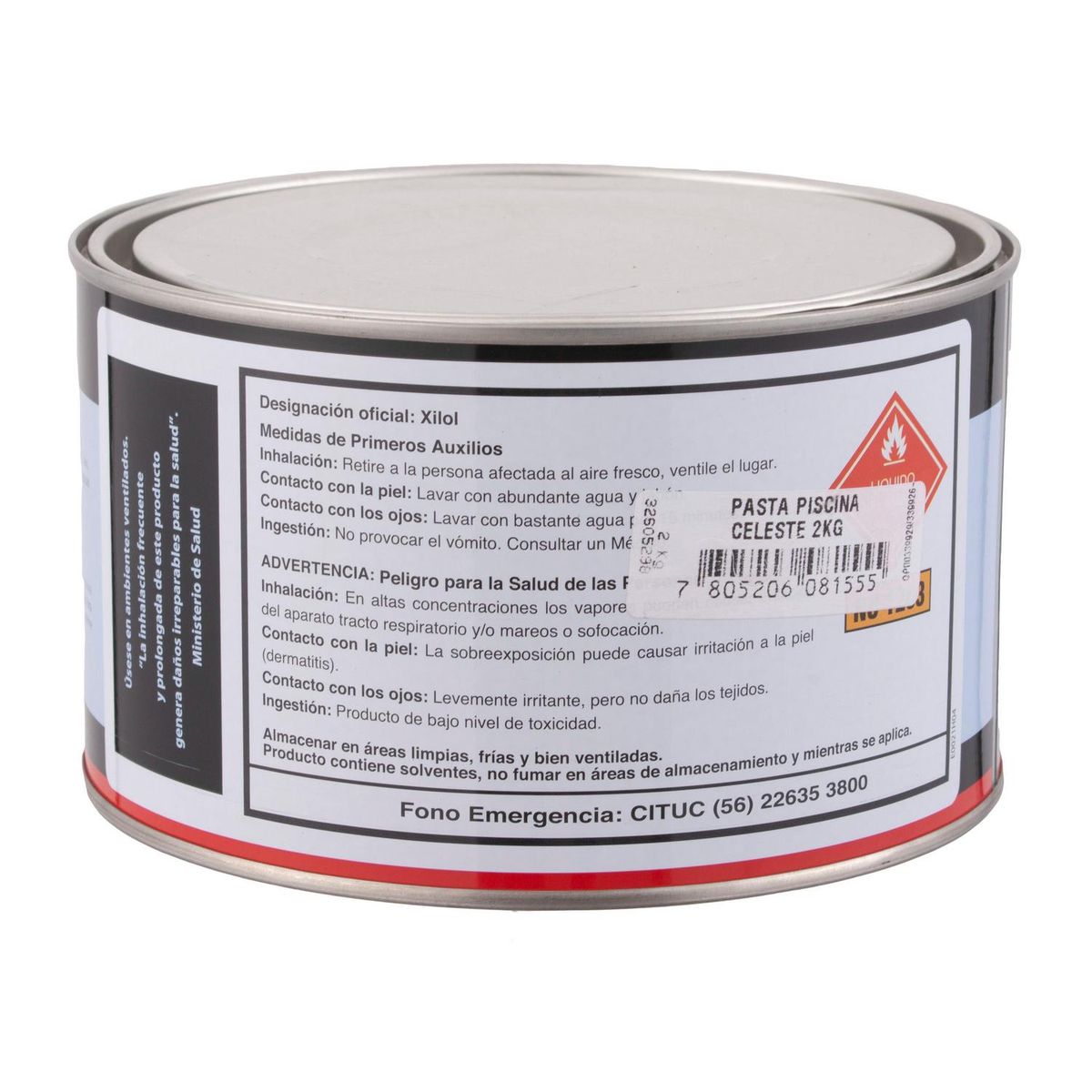 CHILCORROFIN - Pasta para Piscina Lata 2 kg Mate Celeste Agua