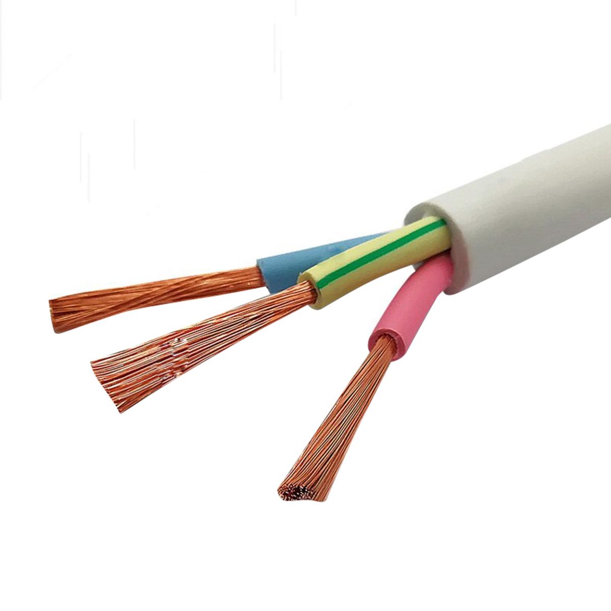 ELFLE - Cordón H05VV-F 3x0,75 mm2 Blanco 20 metro(s) 